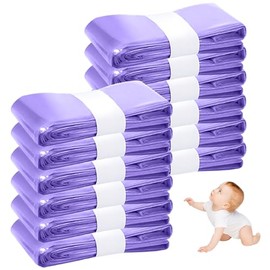 12er-Pack Nappy Bin Refills, vacvad 4.5m Diaper Bin Pail Disposal Bags, Nappy Bin Liners Replacement Strong Seal & Tear Resistance, Compatible with Most Nappy Disposal Systems (Purple)