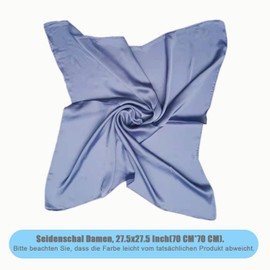 Esshogo Versatile Silk Lightweight Silk Scarf Headscarf Elegant Scarf Scarf Ladies Girls Scarf Square Neckerchief Handkerchief Retro Satin Ribbon Scarf Gift for Women (Blue), blue