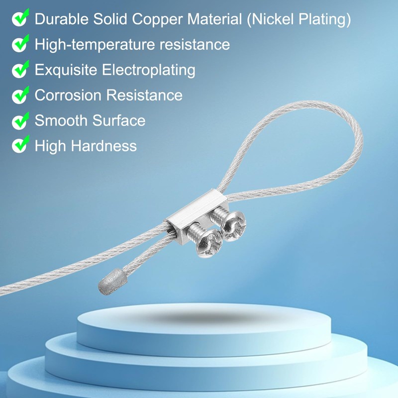 PATIKIL 10x4x5mm Wire Rope Clip 15pcs Metal Cable Clamp 3mm