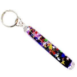 Star Magic Glitter Wand KeyChain Key Tag 1 Keyring (Purple)
