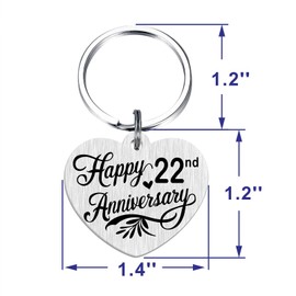 Tangvo 22nd Anniversary Keychain - Happy 22 Years Wedding Anniversary Present
