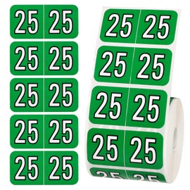500pcs 2025 Stickers, File Folder Year Labels 2025 Number Year Stickers 3/4x1-1/2 Inch 25 Year Labels Colored Self Adhesive Year Stickers 2025 for End Tab File Folders Office Supplies(Dark Green)