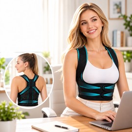 Adjustable Posture Corrector Back Brace for Men and Women, Breathable Mesh Upper Back and Shoulder Support, Lightweight Posture Support Brace with Adjustable Straps for Daily Wear