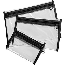 Shimmeroo 3PCS Small Clear Makeup Bag for Traveling,Waterproof Travel Toiletry Bag Clear with Zipper for Organizer Small Items Daily Toiletries Travel