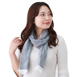 Plaisile Wig, Imabari Scarf, Imabari Towel, Stylish, Spring, Summer, Autumn, Women's, Gauze, 100% Cotton, Made in Japan, Soft Cotton Gauze Scarf, gray