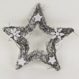 Star, made of vines with stars, limed 25 cm