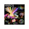 Pack de 100 Pulseras Neón Luminosas YOSGO para Fiestas y