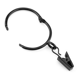 KaiYi Curtain Clip Ring Hook Opening Design 38mm Inner Diameter Easy Installation Steel Set of 20 Black
