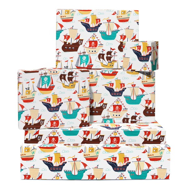 Boys Wrapping Paper - 6 Sheets Of Eco-friendly Gift Wrap
