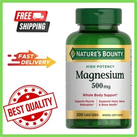Nature’s Bounty Magnesium, Bone and Muscle Health, Whole Body Support, Tablets,500 Mg,200 Ct-USA