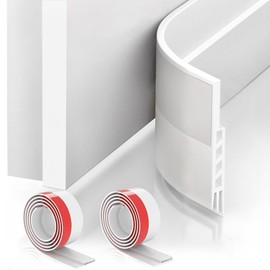 Suptikes 2 Pack Door Draft Stopper，Door Sweep for Exterior & Interior Doors,Door Bottom Seal Dust and Noise Insulation Weather Stripping Draft Guard Insulator, 1.8" W x 37" L,White