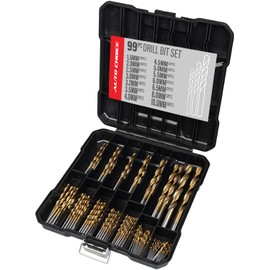 Xtremeauto 99pc HSS Mixed Drill Bit Set – Metric Sizes 1.5mm to 10mm – Precision Ground Bits for Metal, Wood & Plastic – Split Point Tips – Bearing Steel – Organised Storage Case – DIY & Workshop Use