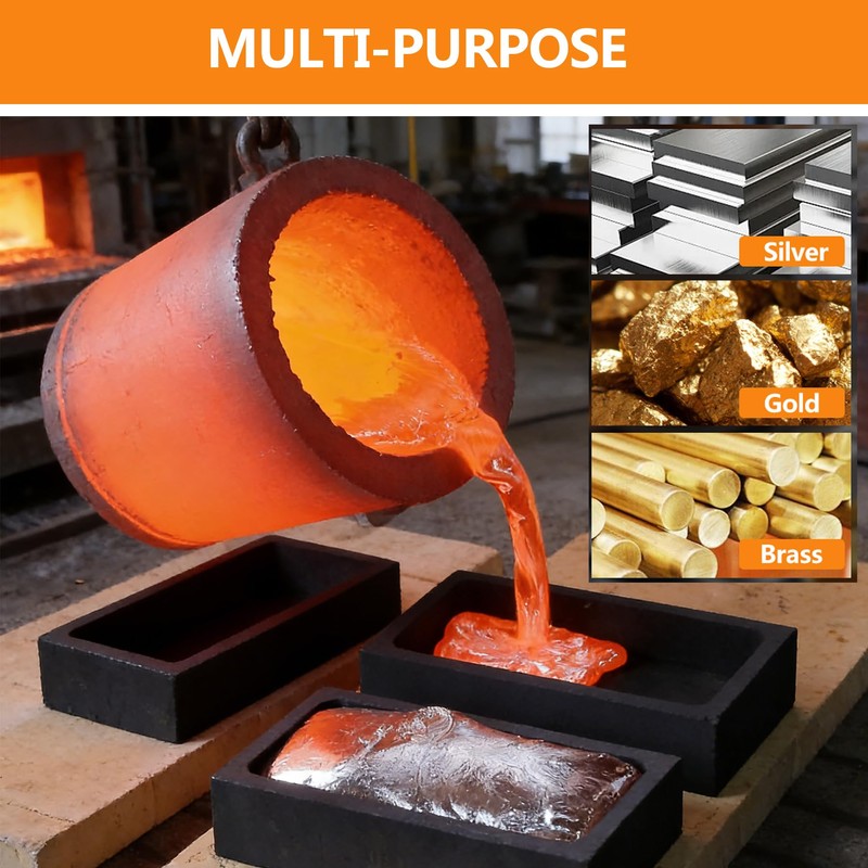 Graphite Torch Melting Casting Kit,8-in-1 Crucibles for Melting Metal Kit