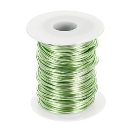 sourcing map 12 Gauge Aluminum Craft Wire 2.0mm 98.5ft Flexible Bendable Anodized Metal Jewelry Sculpting Wire for Jewelry Making Modelling Craft DIY, Grass Green
