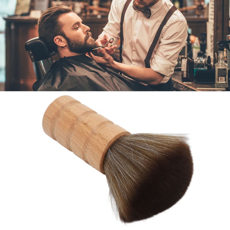 Barber Neck Duster Brush Soft Hair Wooden Handle Hair Sweeping
