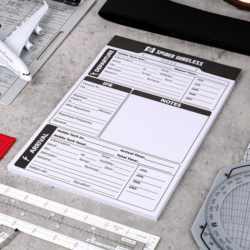 R SPIDER WIRELESS Pilot Kneeboard Notepad, IFR Flight Notepad for