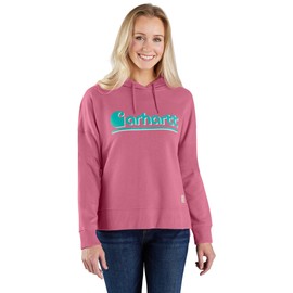 Carhartt Women's Tencel Fiber Series Loose Fit Fall Graphic Hooded Sweatshirt, Woodrose, X-Large