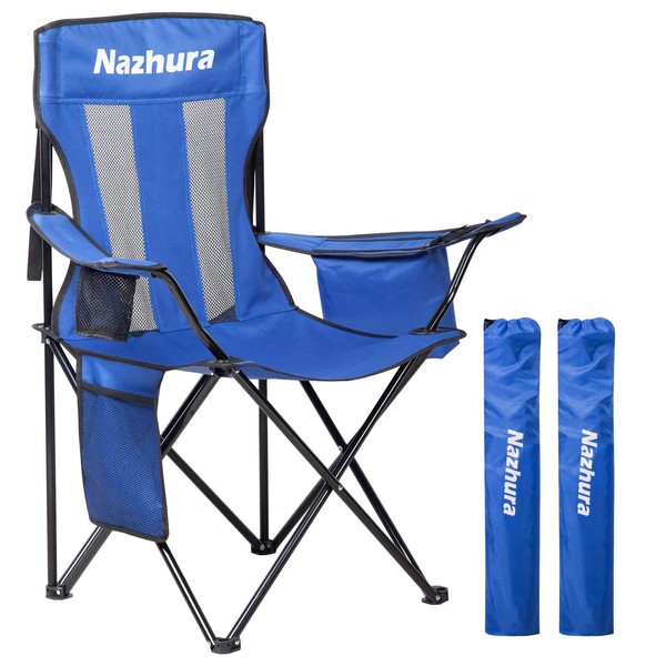 Nazhura Nazhura 2 Pack Outdoor Camping Chairs Folding/Foldable/Portable with Cooler