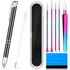 8 Pieces Pin Pen Weeding Tool, Craft Vinyl Weeding Tool Kit, Includes Air Release Pen, Vinyl Squeegee, Vinyl Tweezers Weeders for Lettering, Cutting, Splicing