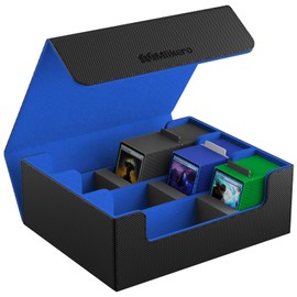 Mlikero Sammelkarten-Aufbewahrungsbox für 1800+ Karten, Magnetische Karten Deck-Box passend für MTG und Sports Karten, Premium Commander Karten Deck-Box mit 10 kompatiblen Kartenteilern (Schwarz&Blau)