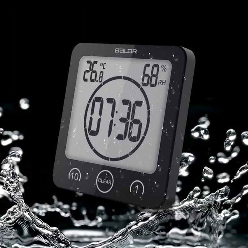 HONPHIER Bathroom Clock Digital Shower Clock Touch Screen Timer with