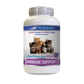 PET SUPPLEMENTS Allergy Relief for Cats - CAT Immune Support - Booster - Premium Complex - Treats - cat Allergy Chews - 1 Bottle (60 Chews)