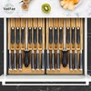 VaeFae Bamboo Knife Drawer Organizer, Knife Drawer Organizer Insert, Kitchen