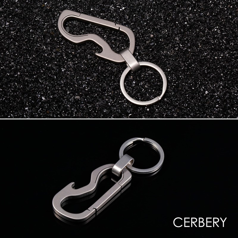 Cerbery - Titanium Keyring with Ring and Gift Box -