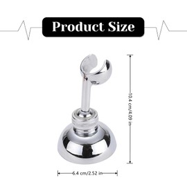1 Set Shower Holder Bracket Sturdy Adjustable 360° Shower Head Holder for Home Bathroom, 10.4 x 6.4 cm, 22.2 mm Hole, Silver