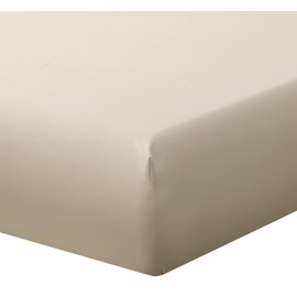 MOHAP Double Fitted Sheet with 30CM Depth Pocket Only Bedsheet No Pillowcases Brushed Microfiber Beige