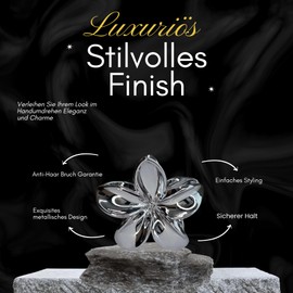 Black Flower Hair Accessories for Women - 2 x 4 cm Small Flower Hair Clips, Flower Hair Clips for Girls Elegant Flower Hair Clip for Extra Volume