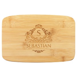 Chopping Board with Name - Wooden Board with Engraving - Breakfast Board as a Birthday Gift Idea - Kitchen Board with Desired Engraving - Crest