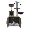 Cat Tree with Litter Box, Wood Litter Box Enclosure with