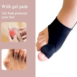 PGYUD 2 PCS Bunion Sleeve Corrector for Women and Men Big Toe Straightener Hallux Valgus Bunion Relief Socks Cushions Pads, Toe Corrector Support Comfortable & Breathable for Day/Night (Black)