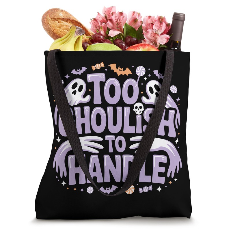 Spooky Ghost with Candy and Bats Tote Bag