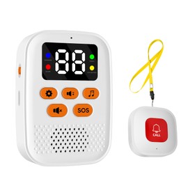 Elderly Monitoring, 2 Wireless Caregiver Call Button for Seniors at Home +1 Caregiver Pager with Vibration, Led Display, Mute- Panic Button, SOS Call Button for Elderly at Home Elderly Monitoring