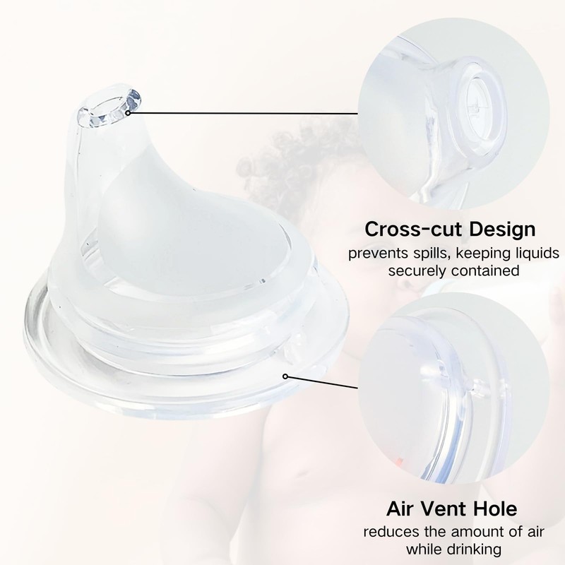 4 Pack Replacement Silicone Spout Compatible with NUK Active and