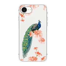 Blingy's for Cellphone Case, Cute Floral Peacock Style Floral Animal Bird Design Transparent Soft TPU Protective Clear Case 6.1 inch (Floral Peacock, SE4)