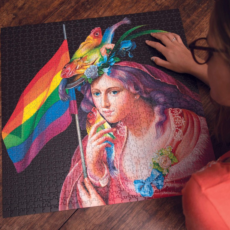 eeBoo: Piece and Love Liberty Rainbow 1000-piece square adult Jigsaw
