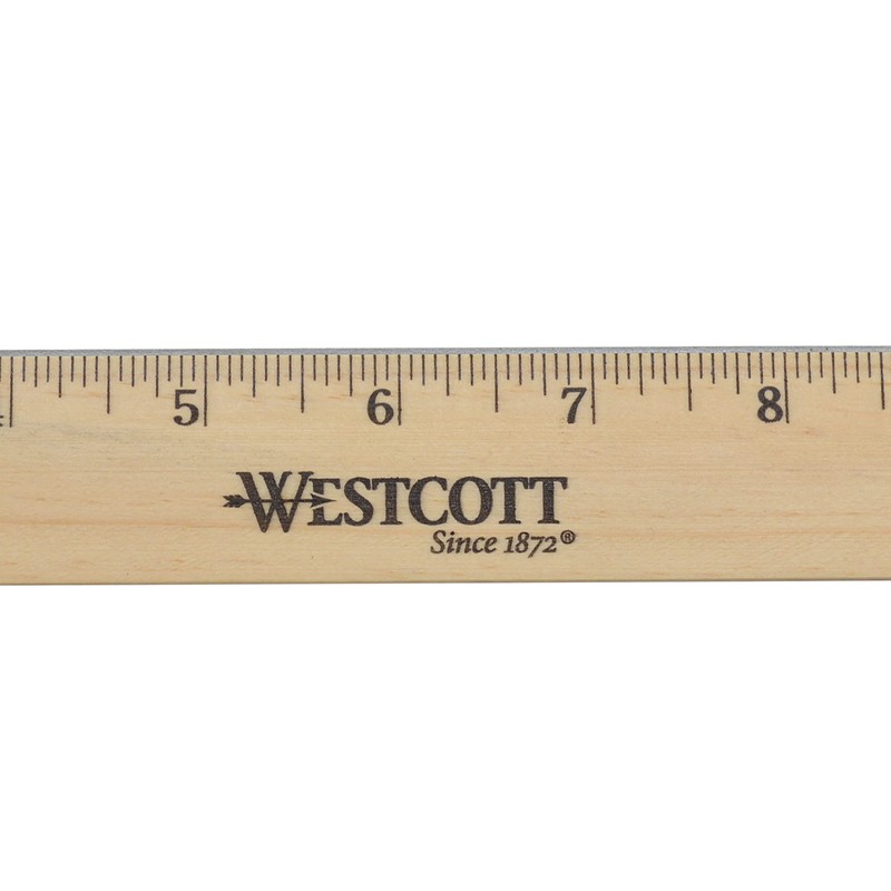 Westcott 12" Wood Ruler, Beveled Edge (05011)
