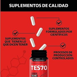 TES7O | HOMBRES | 10 ingredientes | Maca negra, Fenogreco, Creatina, Arginina, Cúrcuma, Zinc y más | Suplemento formulado sin rellenos | Ingredientes 
