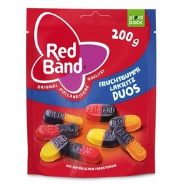 Red Band Super Sour Gummy Sticks Candy with natural dyes 200g (7.05oz) (Licorice Gummy Candy Duos)