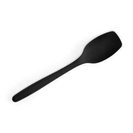 Misen Spoontula: hybrid for stirring, spooning, folding, and flipping. It's heat resistant, nonstick, with a rubber scraper, perfect for baking, easy care, and easy to use - 4 tools in one! - Black