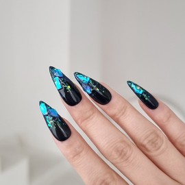 Blue Obsey Handmade Nail Tips - Oval / 블루 오브시 수제네일팁 - 오벌