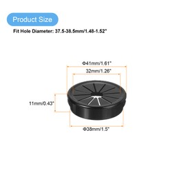 sourcing map 4Pcs Desk Grommet Black, Snap Bushing Grommet With Shutter for Holes with 1.5"(38mm) Mounting, Round Nylon Snap in Cable Desk Grommet for Cables and Cords Management
