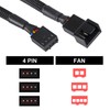 4pcs 4 Pin Fan Extension Power Cable Computer PC Fan
