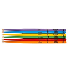 Zildjian Crayola Kids Drumsticks 6 Pack with Pad