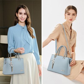 Womens Purses and Handbags Shoulder Bags Ladies Designer Top Handle Satchel Tote Bag (Lizi Light Blue)