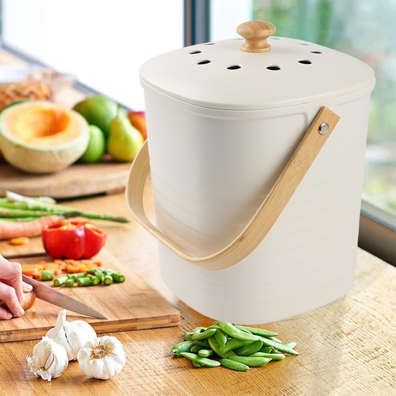 Compost Bin, LALASTAR Compost Bin Kitchen Counter with Lid, Made