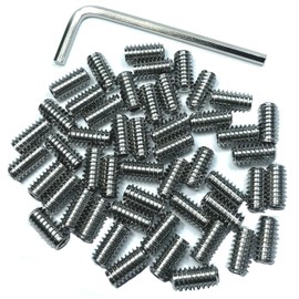 ZDingTech 50pcs 1/4-28 x 1/2 Set Screws 304 Stainless Steel Allen Head Hex Hexagon Socket Set Screws with 1/8" Allen Wrench,Set Grub Screws Hex Allen Head Socket Set Screws.(1/2" Length)